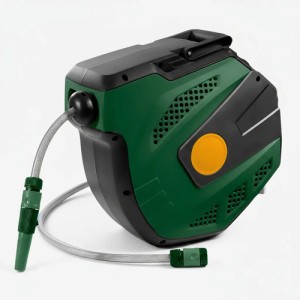 Enrollador Retractil Con Manguera De Jardin 15m 1/2 Jadever Verde Oscuro