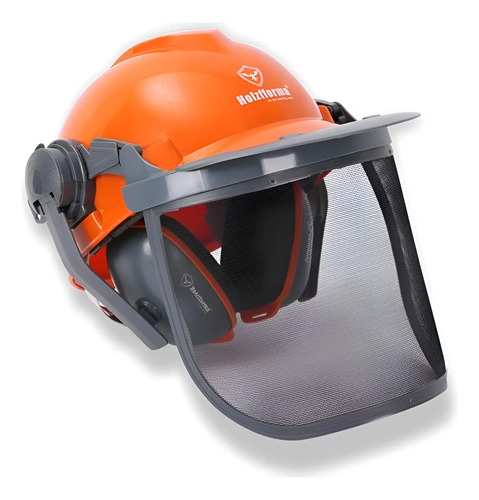 Kit Seguridad Jardin Máscara + Orejera Y Casco Holzfforma Naranja - Imagen 4