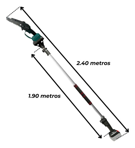 Motosierra De Altura Telescopica 21v + Brazo Extensible 2.20 Turquesa - Imagen 6