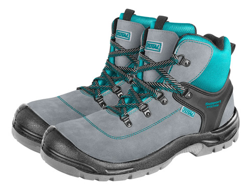 Zapato Bota Seguridad Cuero Con Punta De Acero Total T 44 Gris 44 - Imagen 3