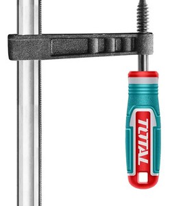 Prensa Sargento Carpintero Total Industrial 14x120cm - Sujeción Máxima 550kg, Tipo F - Tht1321402