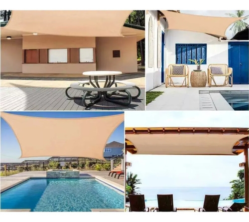 Lona Toldo Vela Rectangular Malla Sombra Filtro Uv 3x5 Mt Dorado - Imagen 2
