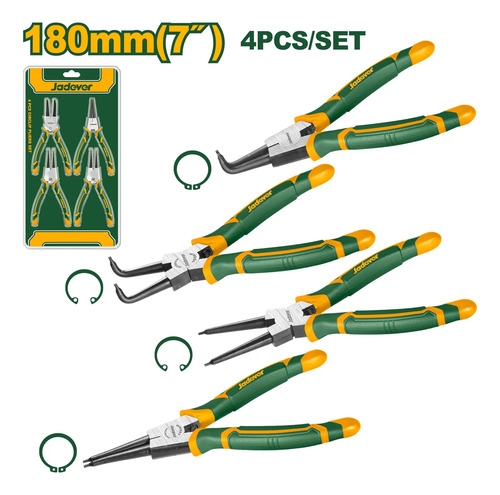 Set De Pinzas Saca Seguro 7 Pulgadas Jadever Jdps2604 - Imagen 2