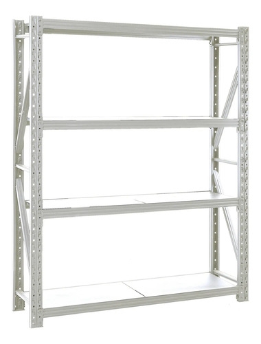 Estantería Metálica Rack Encastre Reforzada 2mx2mx0.6 1200kg Gris Claro - Imagen 5