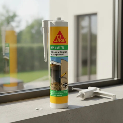 Sellador De Silicona Sika Sikasil E Transparente En Cartucho 300ml