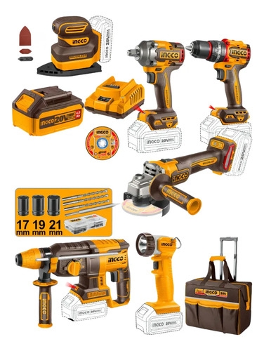 Kit Combo Herramientas Surtidas 20v 6 En 1 Ingco Industrial - Imagen 5