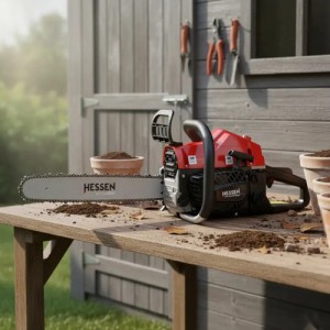 Motosierra De Combustión Hessen Promaster 52 Cc Para Jardinería Rojo