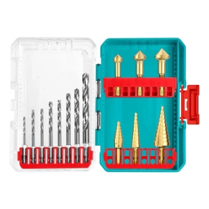 Set, Juego De 14 Mechas Total: Hss, Escalonadas Y Avellanadoras, Vástago Hexagonal De 1/4'', Incluye Estuche Organizador - Tacsdl61401