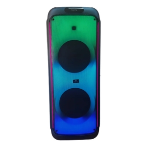 Torre Audio Parlante Fm Usb Mic Litio 8000 Pwpo Karaoke 2x12 Negro