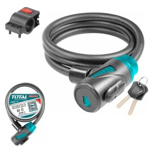 Candado Para Bicicleta 12x1000mm Con Cerradura Total Negro