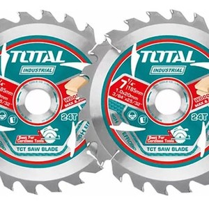 Set 2 Discos Corte Madera Total Para Circular, 7.1/4'' 185mm, Eje 20mm, 24 Dientes - Tac2331853 Turquesa