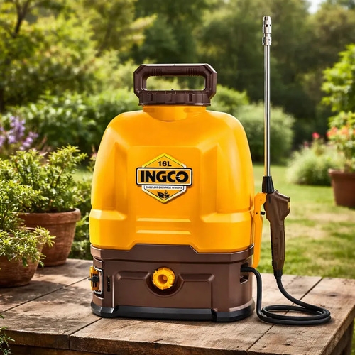 Pulverizador Fumigador De Mochila 16lts A Bateria Ingco Amarillo - Imagen 3