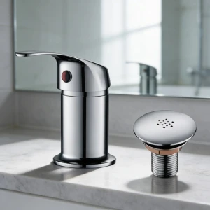 Monocomando Bidet Con Transferencia Plateado Cromado