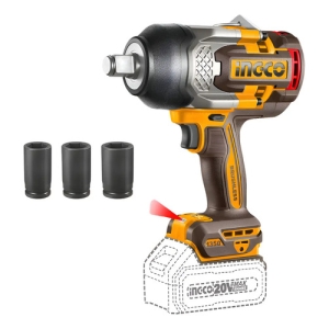 Llave De Impacto 20v 1350nm 3/4 C/dados Ingco Industrial Amarillo