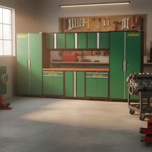 Gabinete Modular Taller Hogar Herramientas Jadever 8 Piezas Verde Musgo