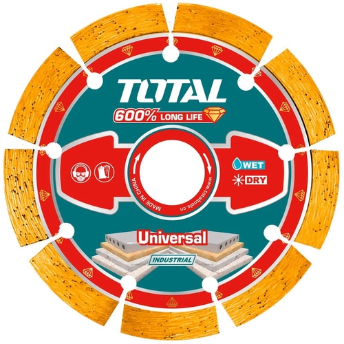 Disco Corte Total Diamantado Segmentado Para Amoladora, 9'' 230mm, Eje 22.2mm, Seco Y Húmedo - Tac2172301