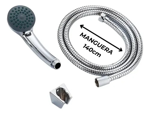 Repuesto Duchero Telefono Baños Ducha Con Manguera 1,4m Cromo Brillante - Imagen 3
