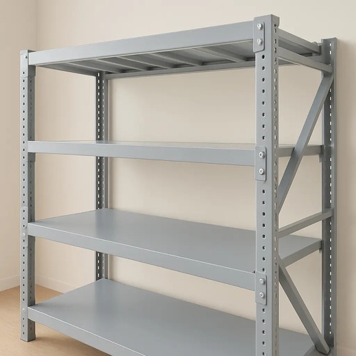 Estantería Metálica Rack Encastre Reforzada 2mx2mx0.6 1200kg Gris Claro - Imagen 4