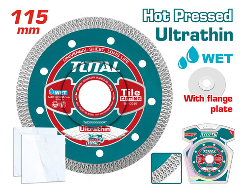 Disco Diamantado Ultrafino Corte 115mm Total Tac2181151ht Color Turquesa - Imagen 3