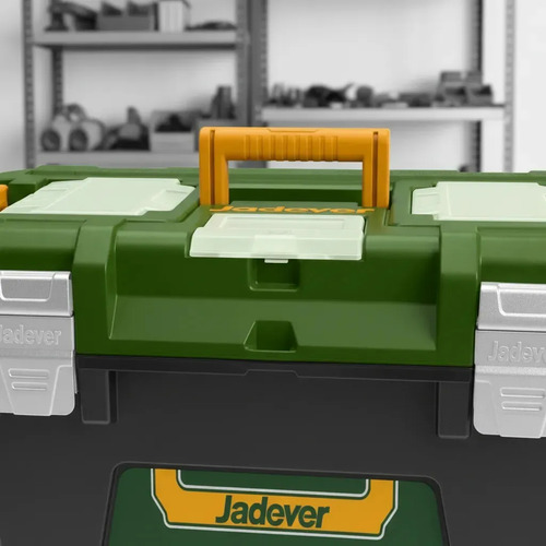 Caja Plastica De Herramientas Jadever 24 Cierre Metalico Verde Musgo - Imagen 3