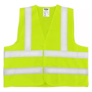 Chaleco Reflectivo Amarillo Xl Con 4 Bandas Para Obras Y Moto Total