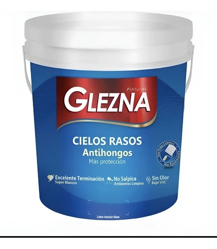 Pintura Antihongos Glezna 18l Blanco Para Techos Interiores