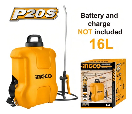 Fumigador Pulverizador P20s 16lt A Bateria 20v Ingco Cspli20 Color Amarillo - Imagen 2
