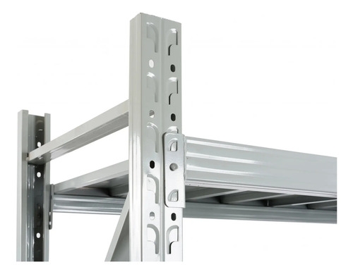 Estantería Metálica Rack Encastre Reforzada 2mx2mx0.6 1200kg Gris Claro - Imagen 3