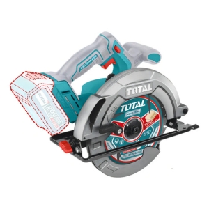 Sierra Circular Inalámbrica Total 20v - Motor Brushless, Sin Carbones - 7.1/4 Pulgadas, 185mm - 4.800rpm - Incluye 1 Disco De Corte - No Incluye Batería Ni Cargador - Tsli1851 Turquesa 50 60hz