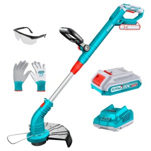Bordeadora Inalámbrica Total 20 V - Diámetro Corte 30cm, Tanza 1.6mm, 5 Metros - Liviana, Ajustable - Con 1 Batería 2.0ah Litio-ion, Cargador, Lentes Y Guantes - Tgtli20301 Turquesa
