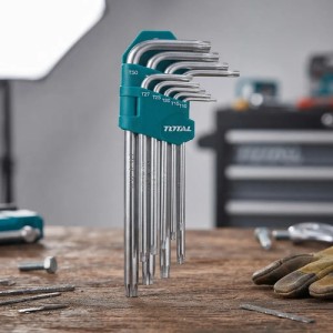 Set 9 Llaves Torx Total Cromo Vanadio Tht106391 Industrial Plateado