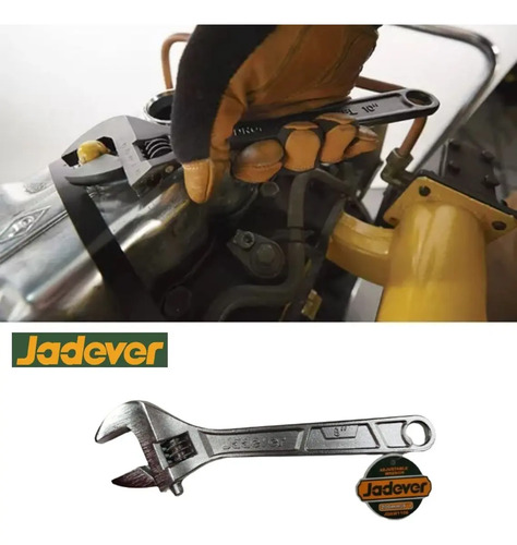 Llave Francesa 200mm 8 Pulgadas Ajustable Jadever 0 A 24mm Plateado - Imagen 8