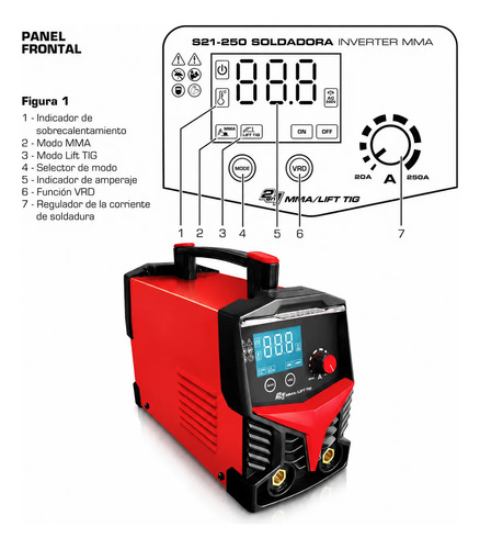 Soldadora Inverter 2 En 1 Mma + Tig Lift 200a Incluye Torcha Amarillo - Imagen 5