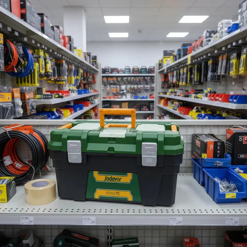 Caja Plastica De Herramientas Jadever 24 Cierre Metalico Verde Musgo - Imagen 5