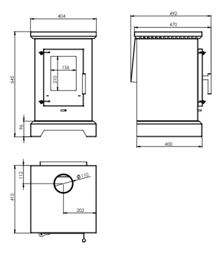Calefactor A Leña Doble Comb Dublin 50m2 Kit Techo Liviano - Imagen 9