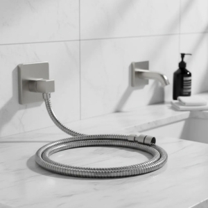 Manguera Flexible Para Ducha De Metal 140cm Monocomando 1/2 Gris Brillante