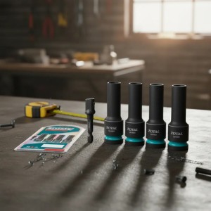 Set 4 Dados De Impacto Total 1/2  10/12/13/14mm Y Adaptador