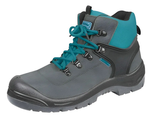 Zapato Bota Seguridad Cuero Con Punta De Acero Total T 44 Gris 44
