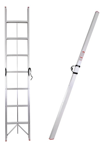 Escalera Aluminio Plegable Compacta 8 Esc 2.4m Hasta 150kg Blanco - Imagen 3