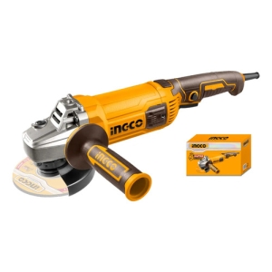 Amoladora Angular Ingco 1500w Con Disco De 5  (125mm) Y 9300 Rpm Para Cortes Profesionales Amarillo