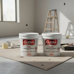 Pintura Látex Blanco Glezna 36l Interior Exterior Antihongos Mate