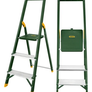Escalera De Acero Y Aluminio 3 Escalones Jadever Jdld1h03 Color Plateado