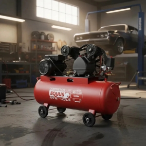 Compresor 4hp Equus 200 Lts A Correa Monofásica Rojo