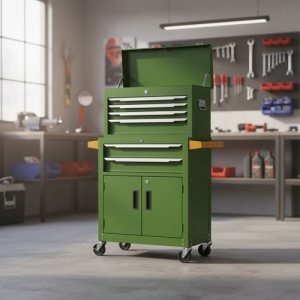 Carro Para Herramientas Jadever Metalico 6 Cajones Verde Musgo