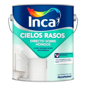 Pintura Para Cielos Rasos Inca Directo Sobre Hongos 20 Lts Blanco Mate