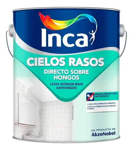 Pintura Para Cielos Rasos Inca Directo Sobre Hongos 20 Lts Blanco Mate