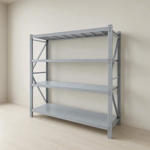 Estantería Metálica Rack Encastre Reforzada 2mx2mx0.6 1200kg Gris Claro - Imagen 2