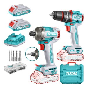 Kit Set Atornillador Percutor + Atornillado Brushless Total Color Turquesa