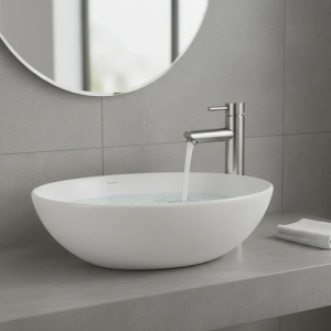 Monocomando Lavatorio Baño Acero Inox Alto O Corto 30cm-18cm Acero Inoxidable Brillante