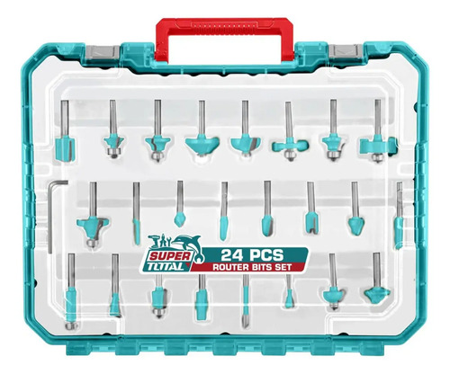 Set De Puntas Para Ruteadora 06mm 24pcs En Maletin Total - Imagen 2
